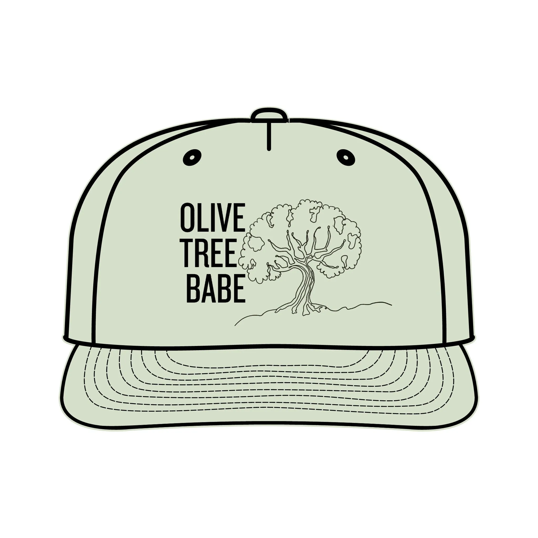 Olive tree babe / hand drawn / Surf Cap