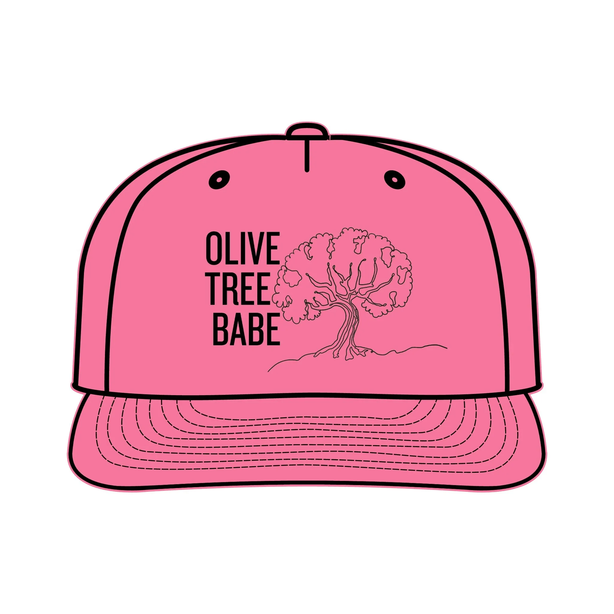 Olive tree babe / hand drawn / Surf Cap