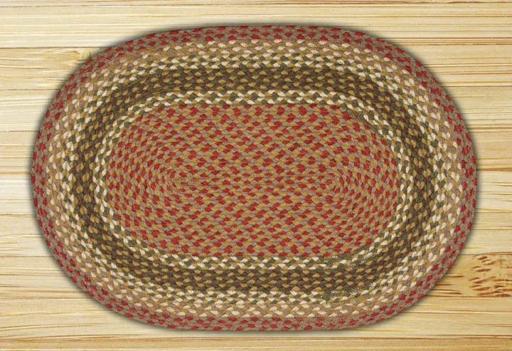Olive/Burgundy/Gray C-024 Jute Braided Rug