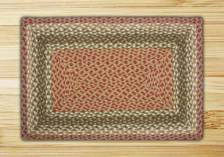 Olive/Burgundy/Gray C-024 Jute Braided Rug