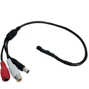 Outdoor Waterproof CCTV Microphone Long Cable RCA Phono Output 2.1mm 12v DC Input