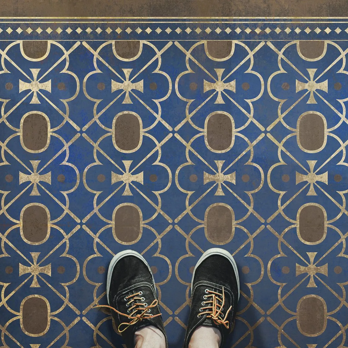 Pattern 05 "Inspector Lestrade" Vinyl Floorcloth - Spicher & Co.