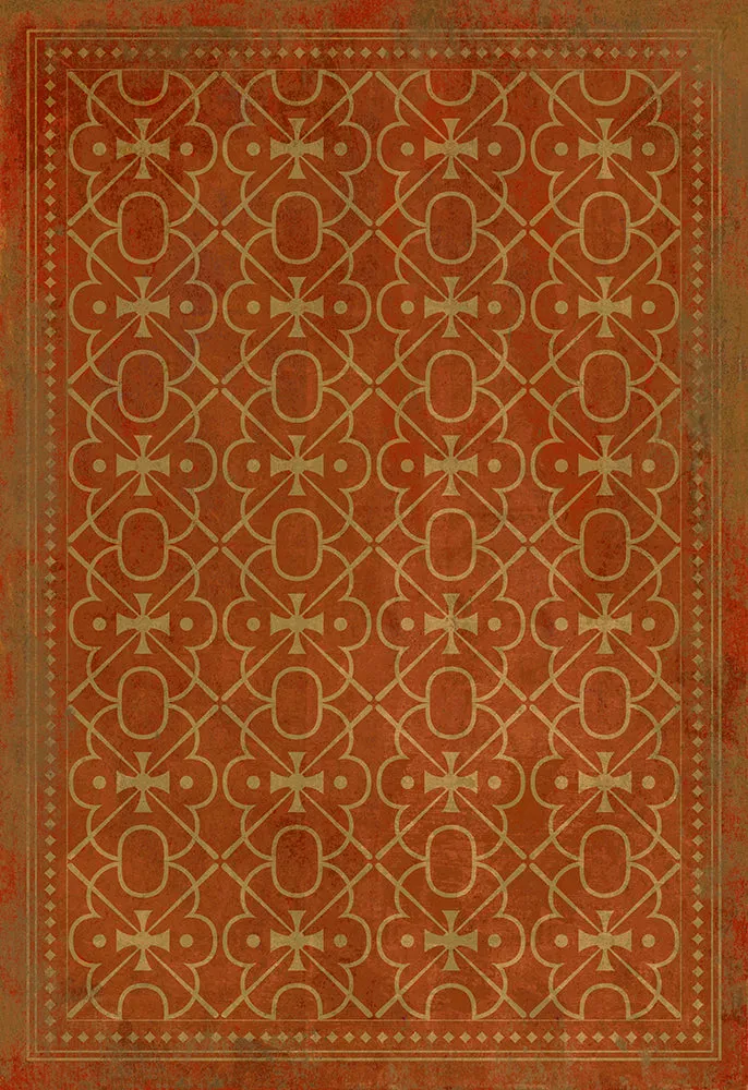 Pattern 05 "Miss Scarlet" Vinyl Floorcloth - Spicher & Co.