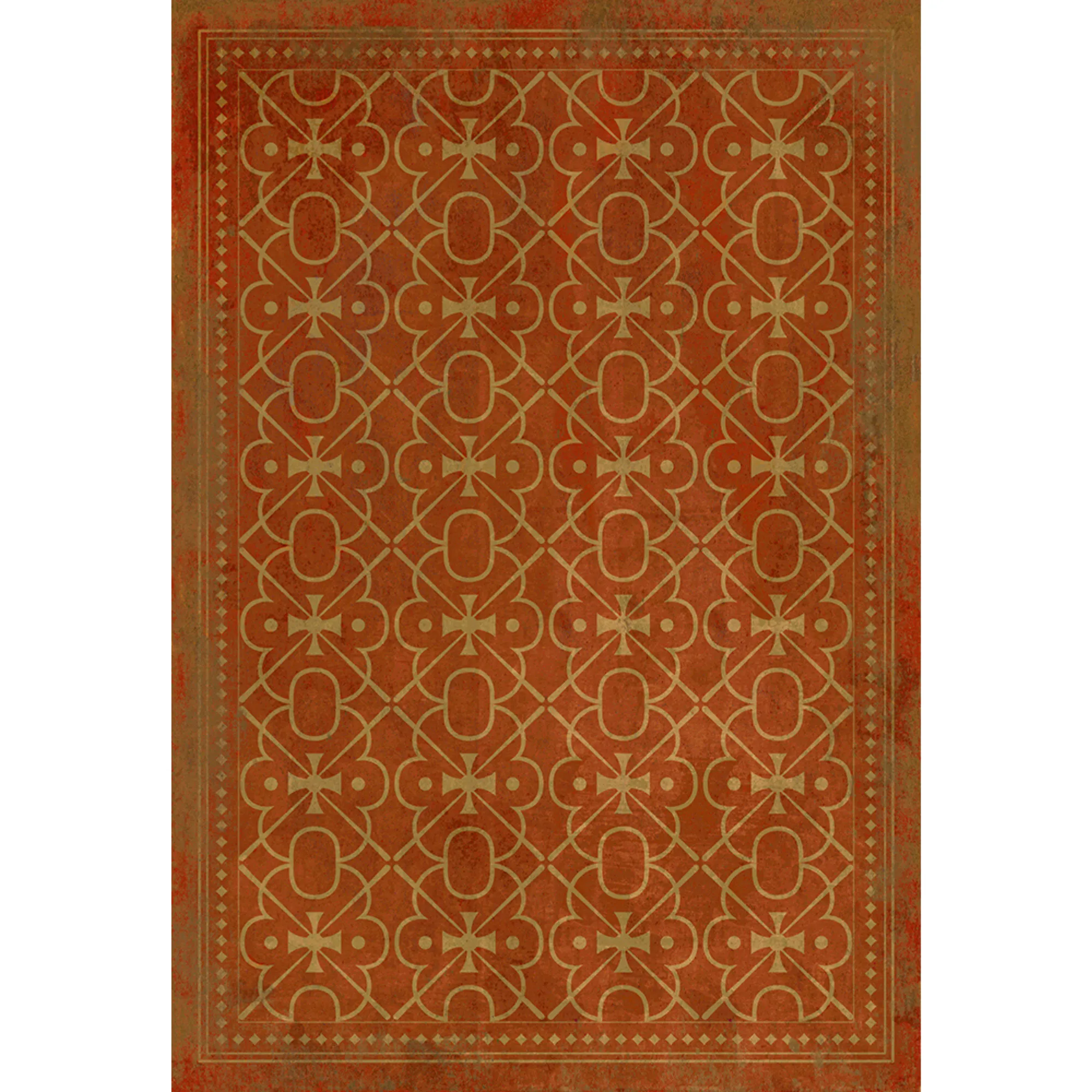 Pattern 05 "Miss Scarlet" Vinyl Floorcloth - Spicher & Co.