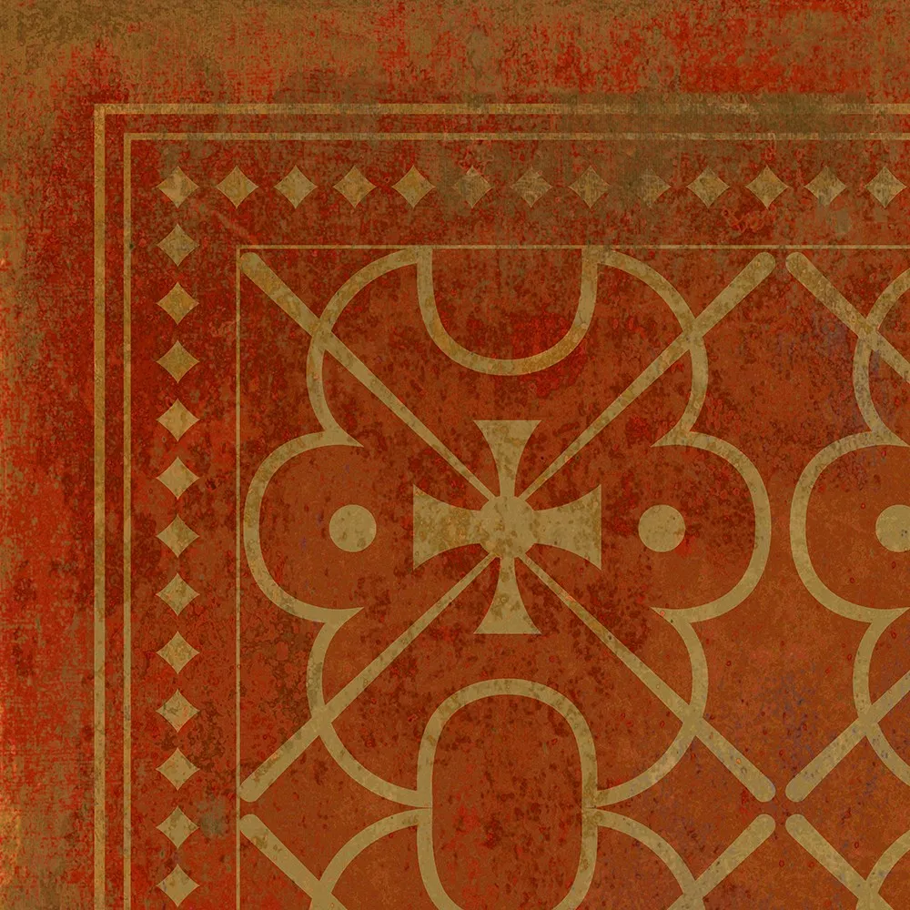 Pattern 05 "Miss Scarlet" Vinyl Floorcloth - Spicher & Co.