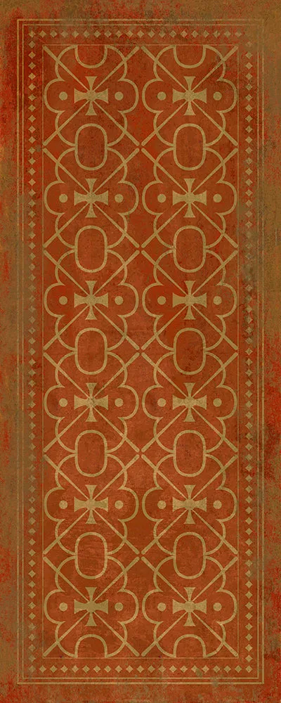 Pattern 05 "Miss Scarlet" Vinyl Floorcloth - Spicher & Co.