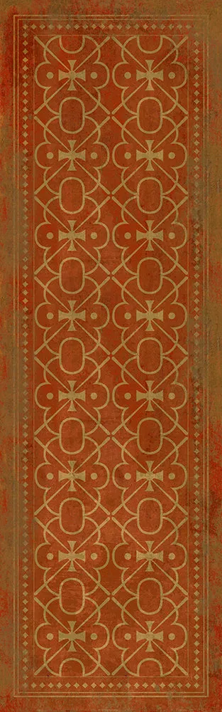 Pattern 05 "Miss Scarlet" Vinyl Floorcloth - Spicher & Co.