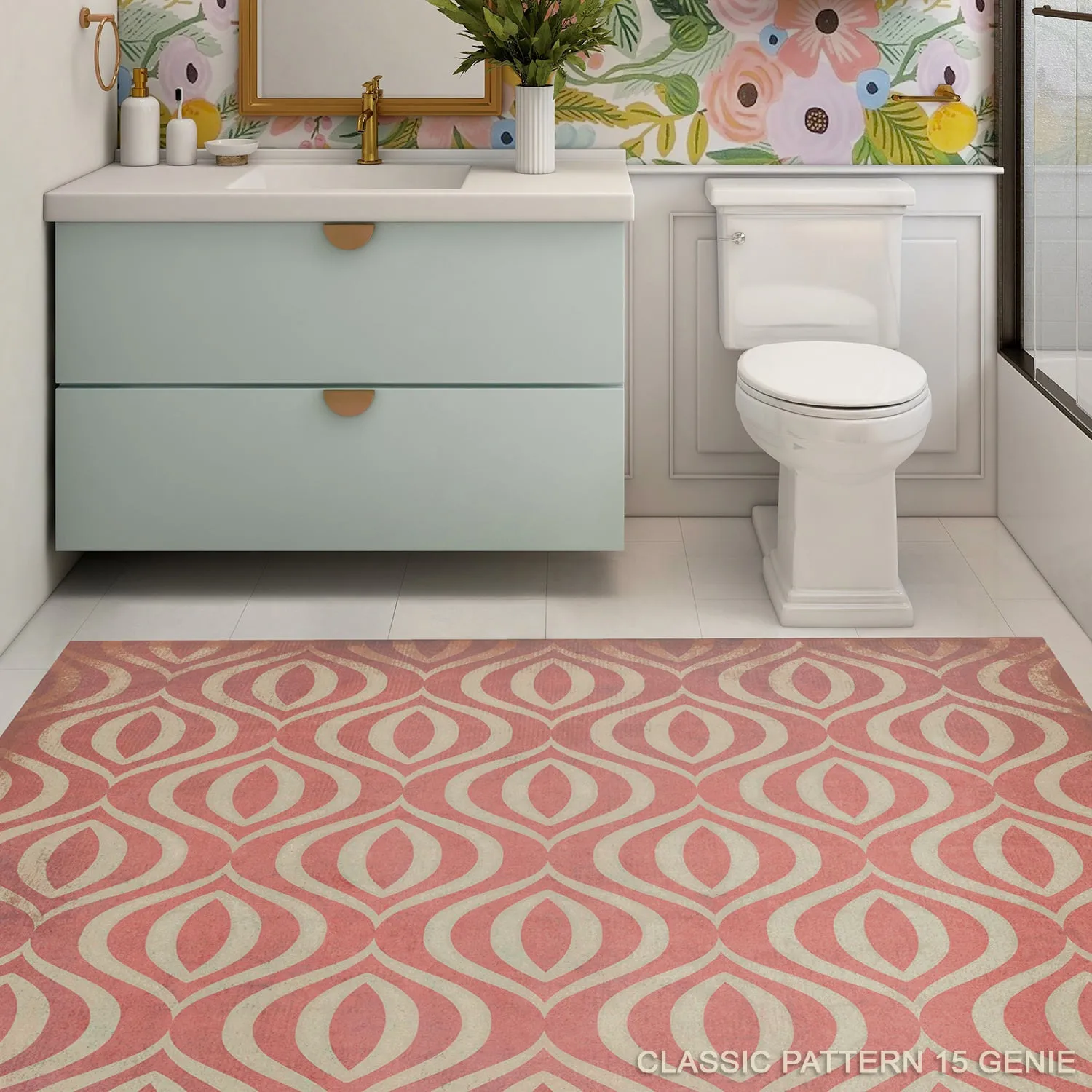 Pattern 15 "Genie" Vinyl Floorcloth - Spicher & Co.