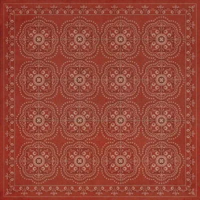 Pattern 28 "Red Bandana" Vinyl Floorcloth - Spicher & Co.