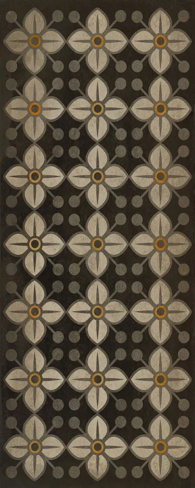 Pattern 32 "Daffodils" Vinyl Floorcloth - Spicher & Co.