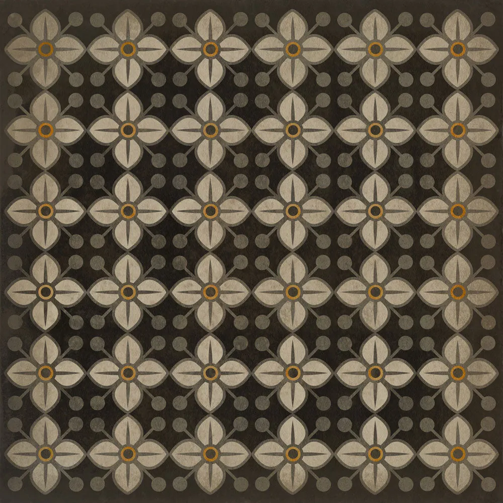 Pattern 32 "Daffodils" Vinyl Floorcloth - Spicher & Co.
