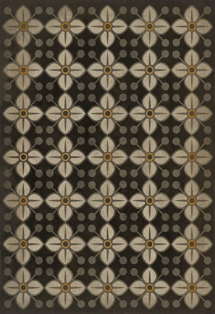 Pattern 32 "Daffodils" Vinyl Floorcloth - Spicher & Co.