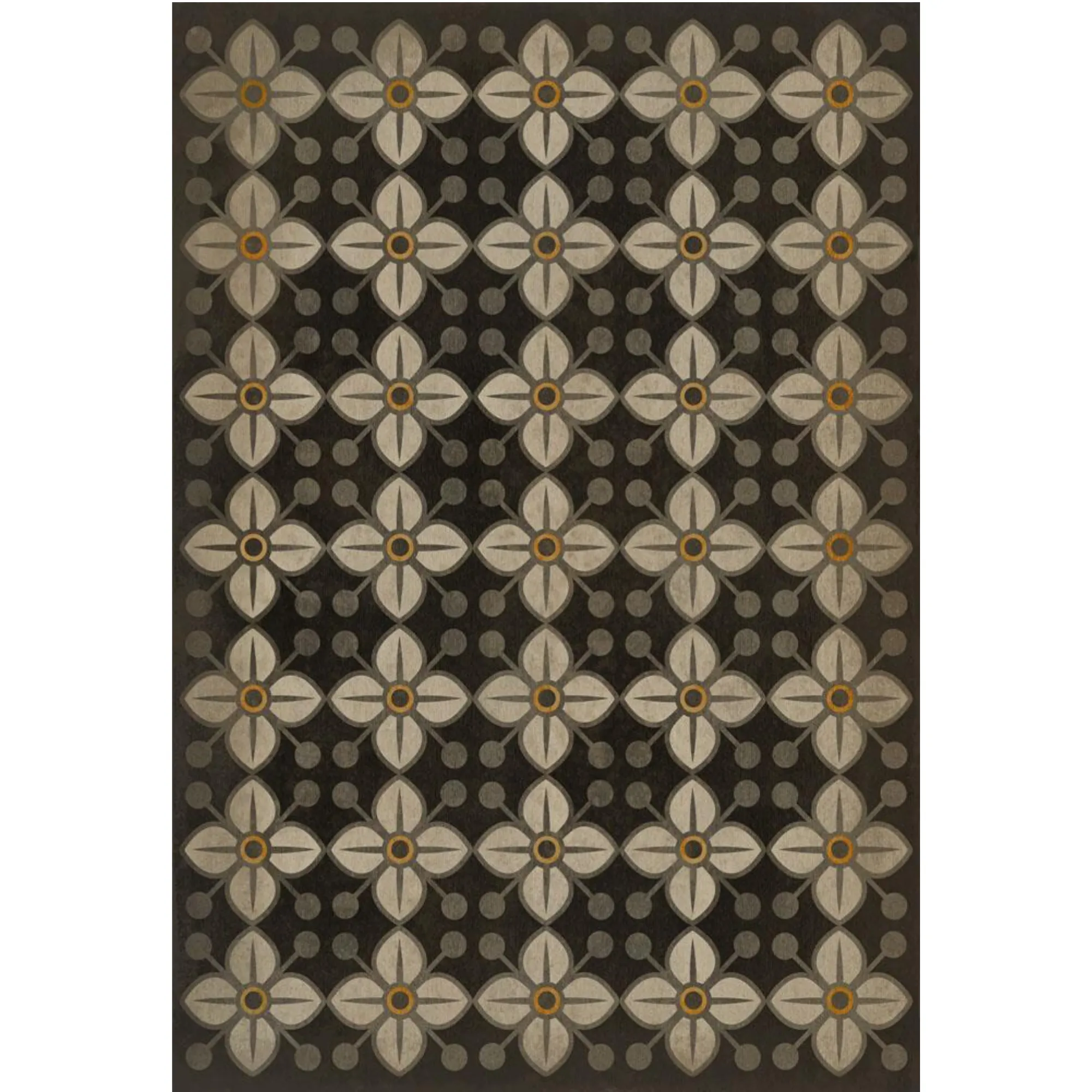 Pattern 32 "Daffodils" Vinyl Floorcloth - Spicher & Co.