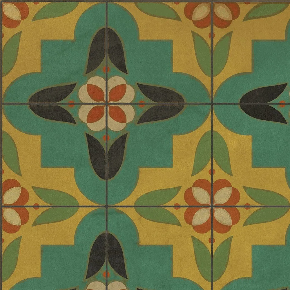 Pattern 33 "Ballyhoo" Vinyl Floorcloth - Spicher & Co.