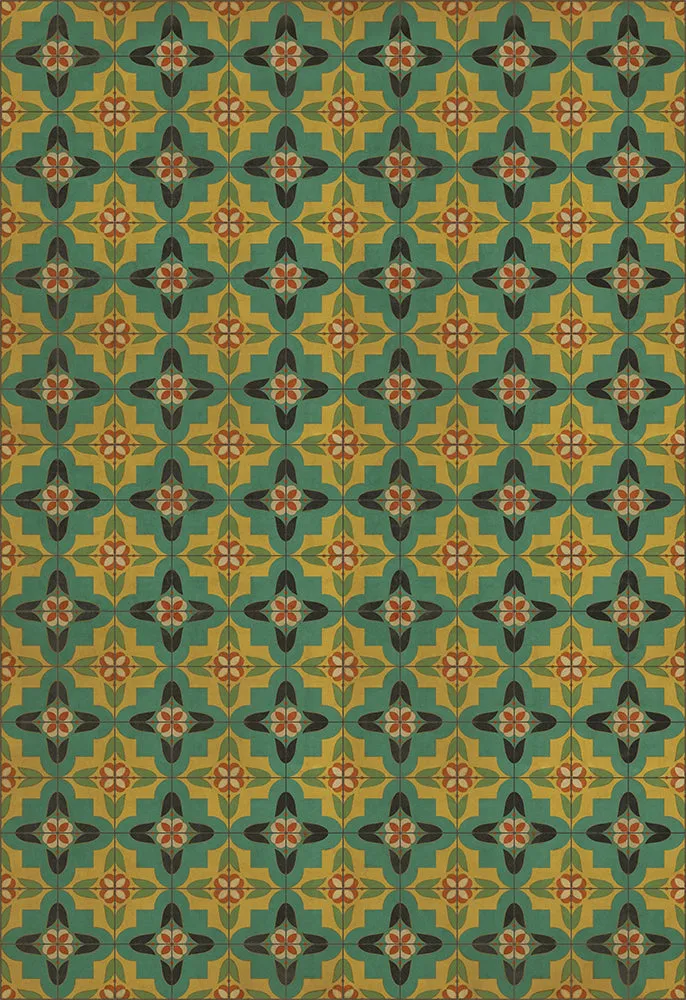 Pattern 33 "Ballyhoo" Vinyl Floorcloth - Spicher & Co.