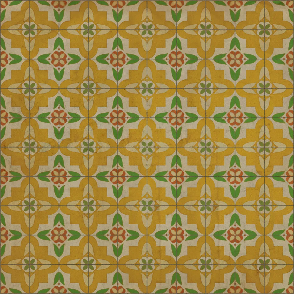 Pattern 33 "Bright And Early" Vinyl Floorcloth - Spicher & Co.