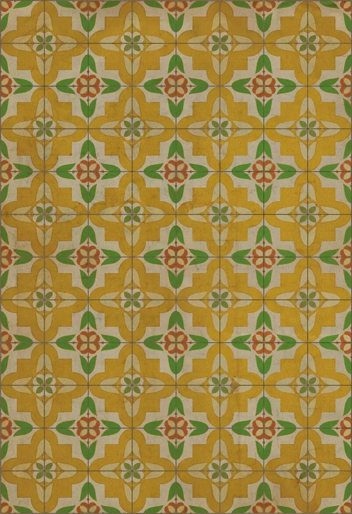 Pattern 33 "Bright And Early" Vinyl Floorcloth - Spicher & Co.