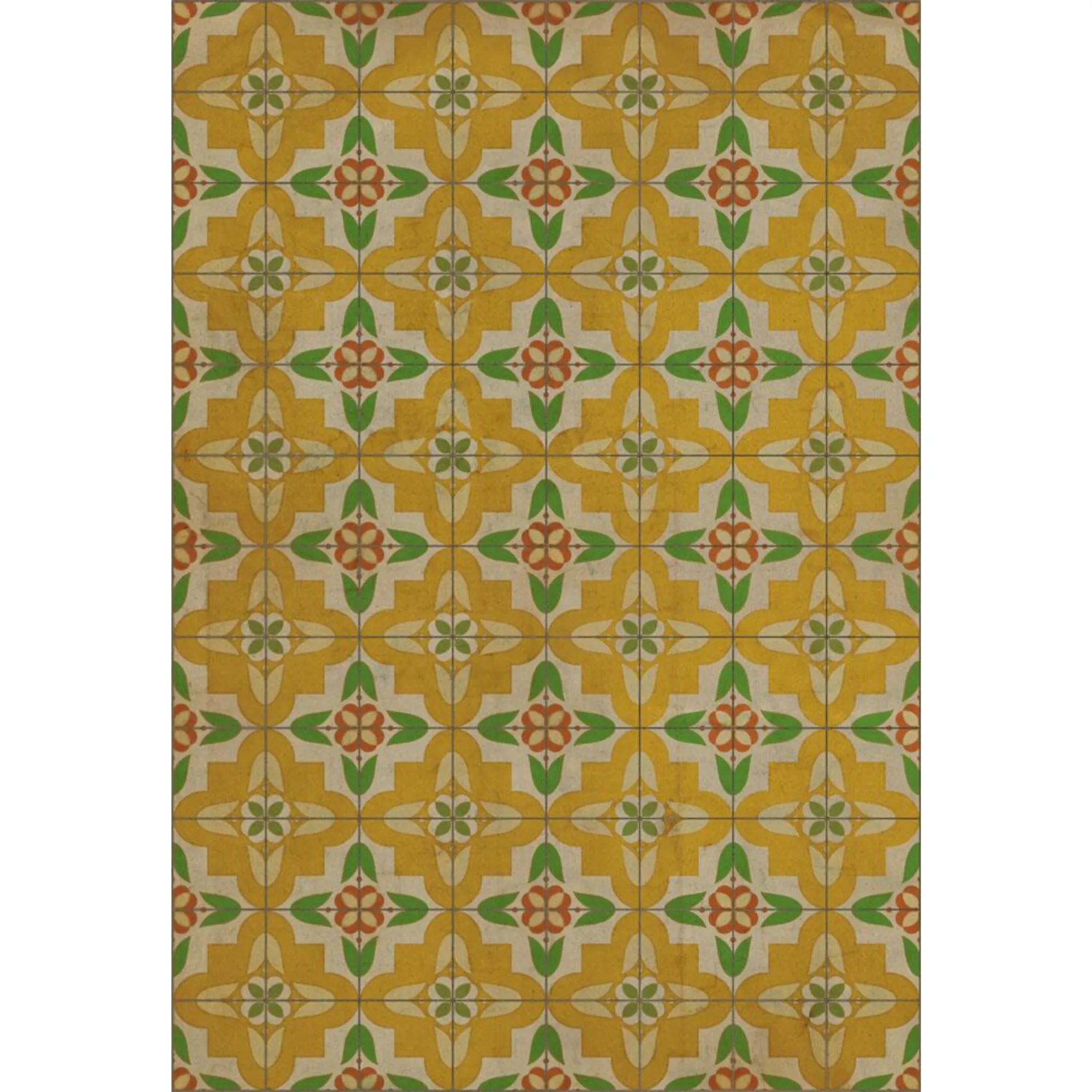 Pattern 33 "Bright And Early" Vinyl Floorcloth - Spicher & Co.