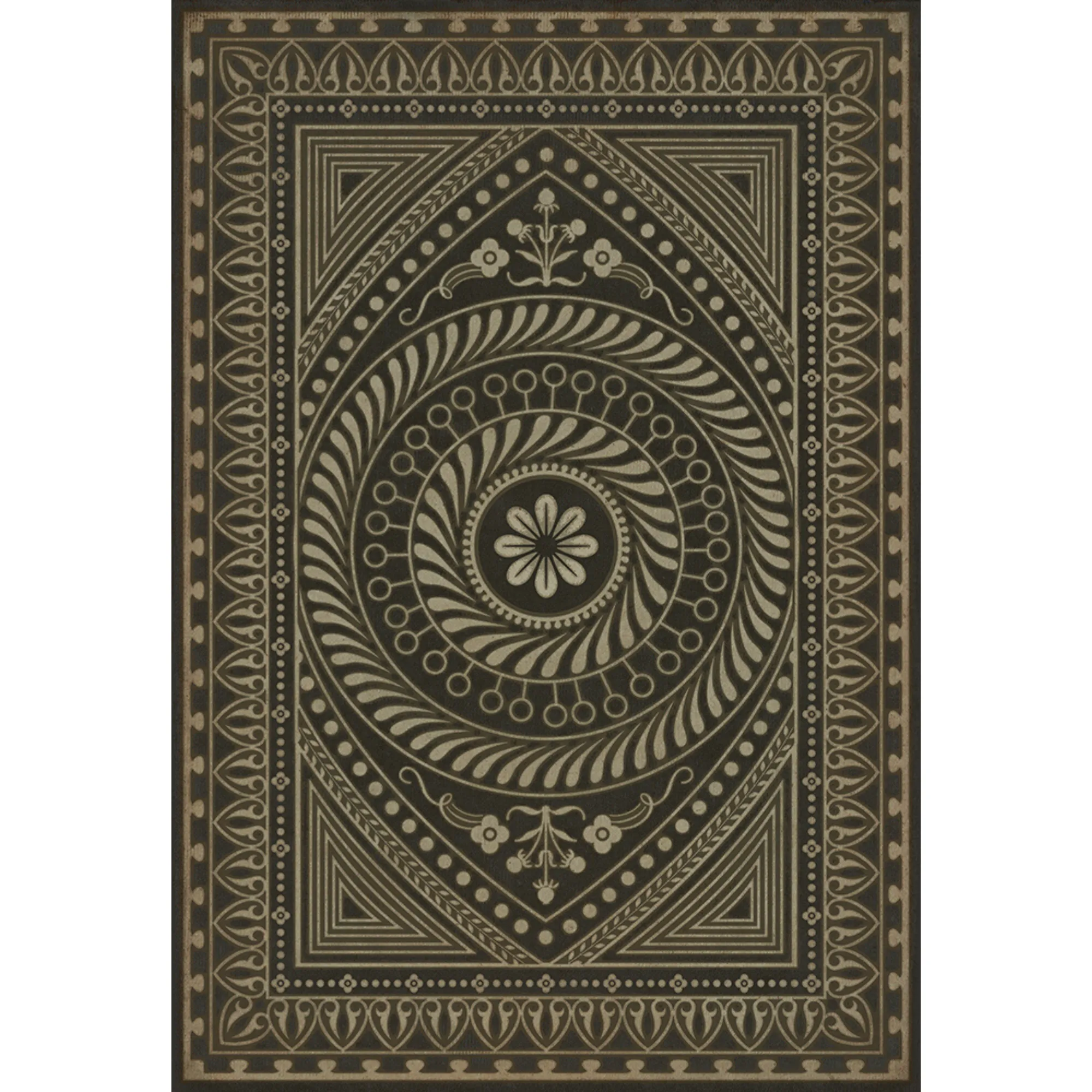 Pattern 75 "The All Seeing Eye" Vinyl Floorcloth - Spicher & Co.