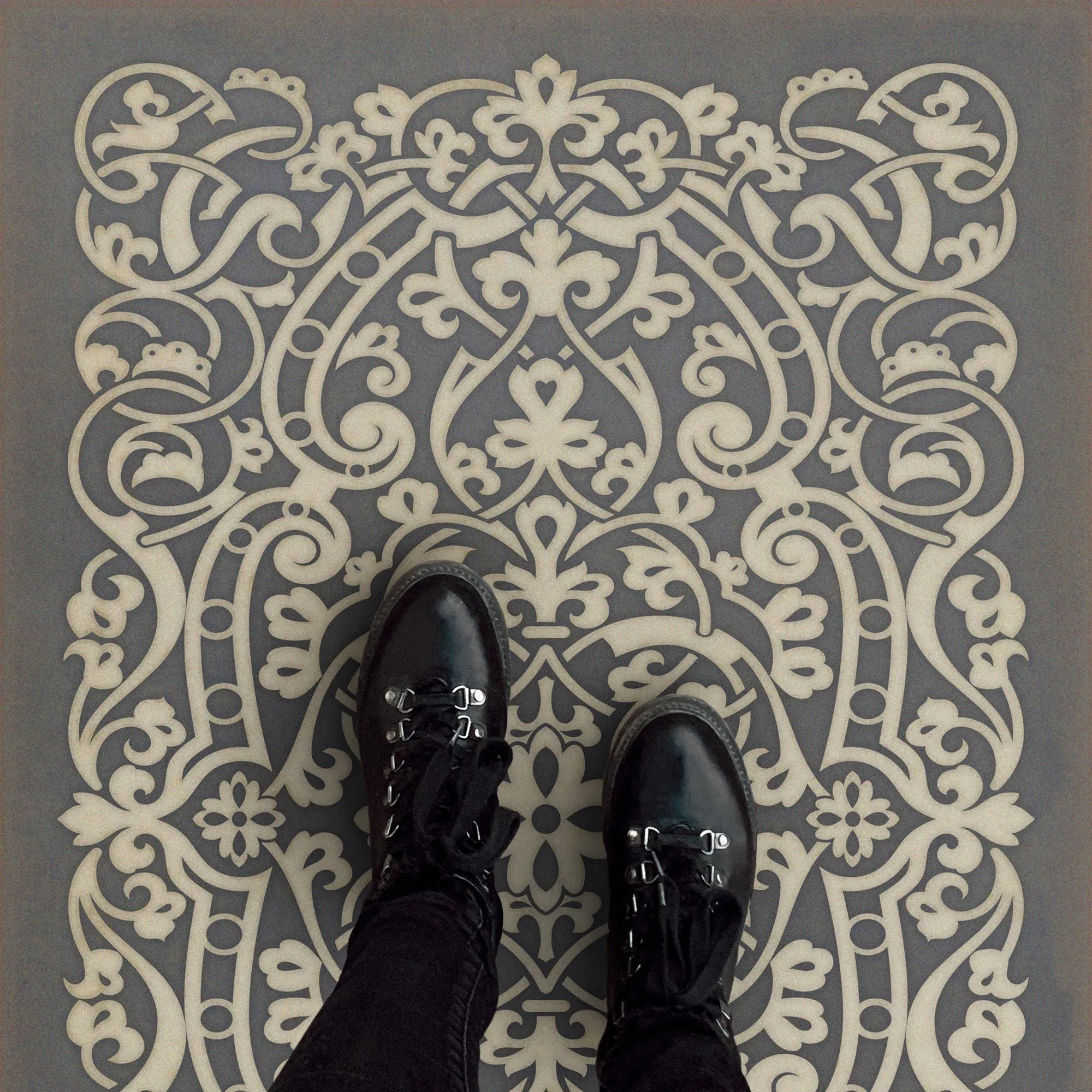 Pattern 77 "Chopin" Vinyl Floorcloth - Spicher & Co.
