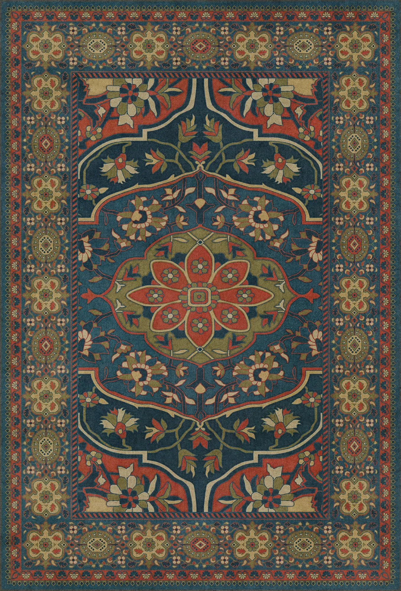 Persian Bazaar - Farahan - Delara Vinyl Floorcloth - Spicher & Co.