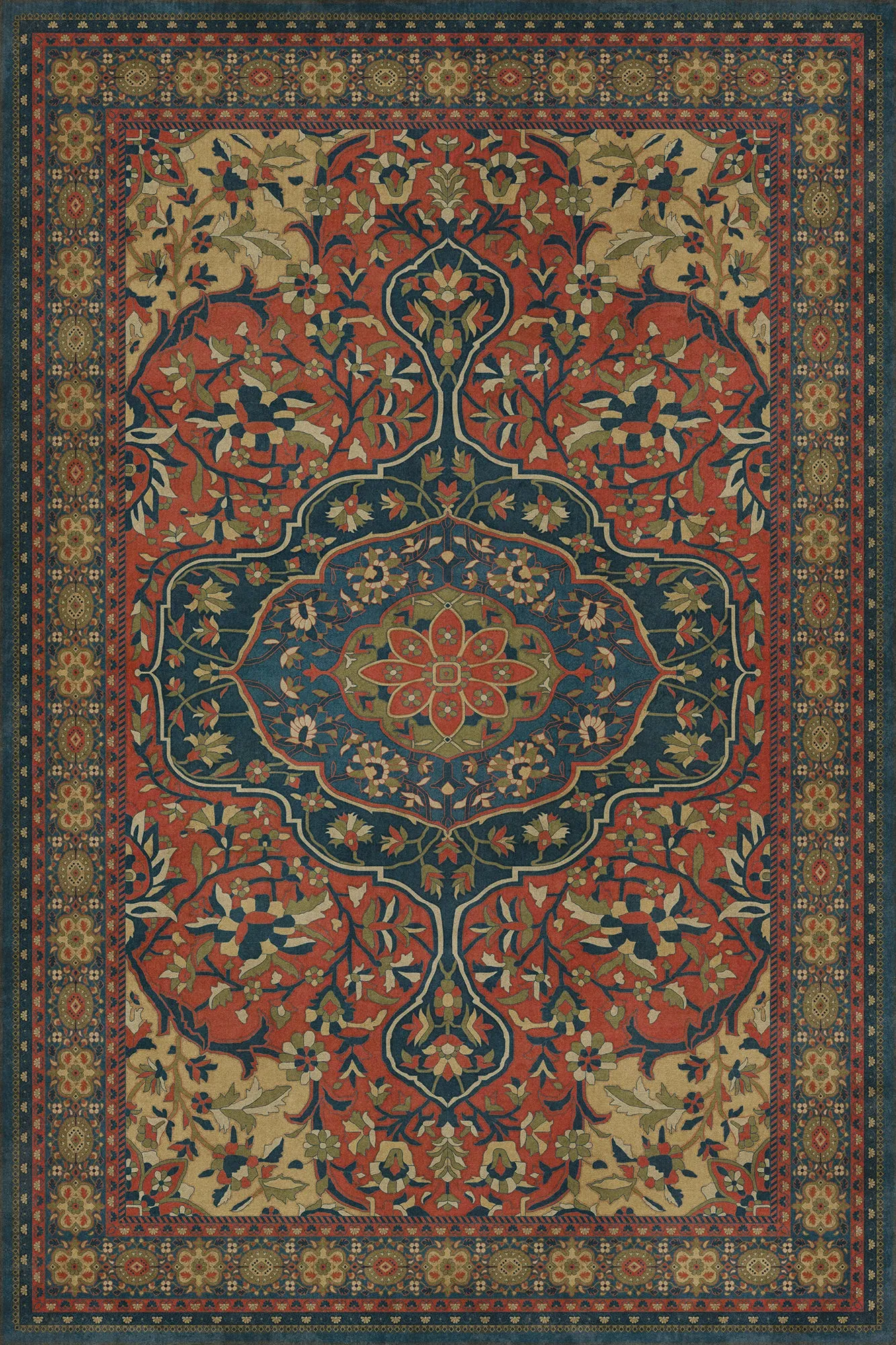 Persian Bazaar - Farahan - Delara Vinyl Floorcloth - Spicher & Co.
