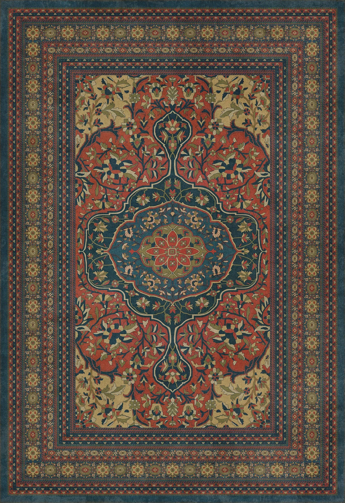 Persian Bazaar - Farahan - Delara Vinyl Floorcloth - Spicher & Co.