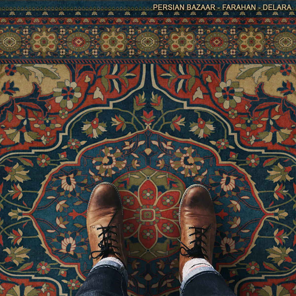 Persian Bazaar - Farahan - Delara Vinyl Floorcloth - Spicher & Co.