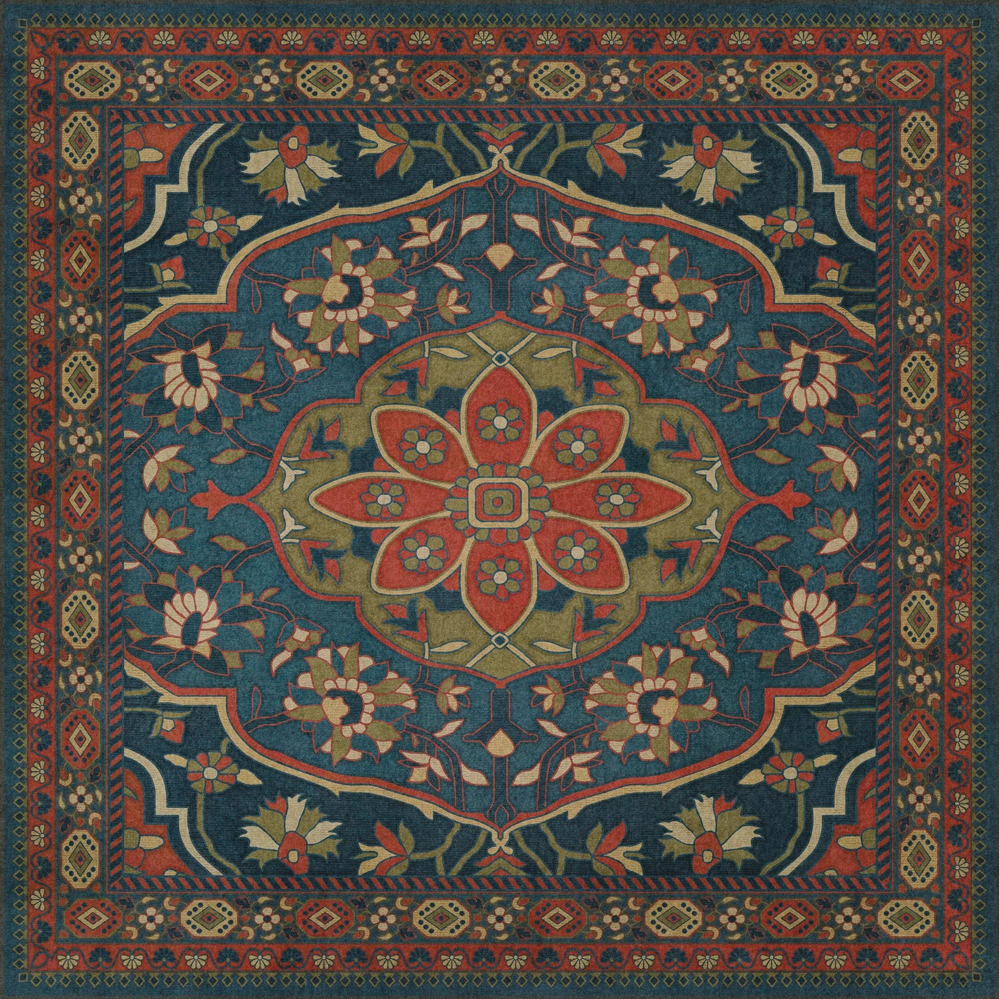 Persian Bazaar - Farahan - Delara Vinyl Floorcloth - Spicher & Co.
