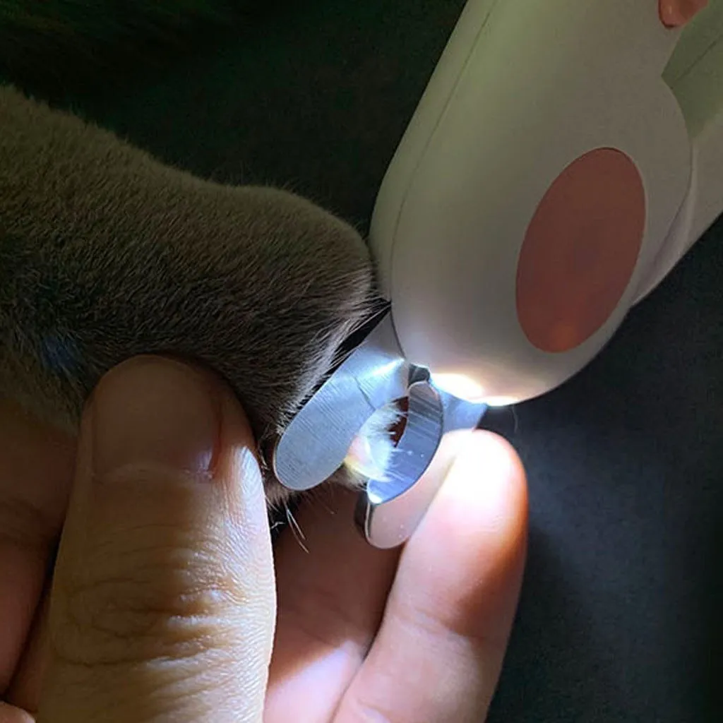 Pet Nail Clipper Dog Cat Cutter Beauty Scissors LED Lighting Puppy
