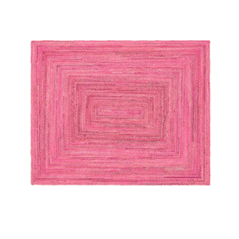 Pink Hand Braided Jute Rug
