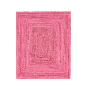 Pink Hand Braided Jute Rug