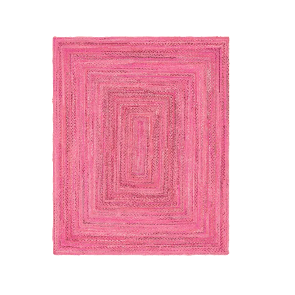 Pink Hand Braided Jute Rug
