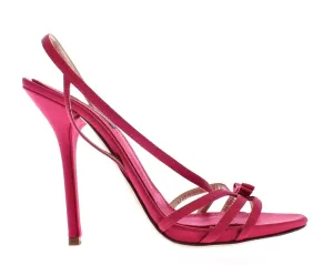 Pink Silk Blend Sandals High Heel Shoes
