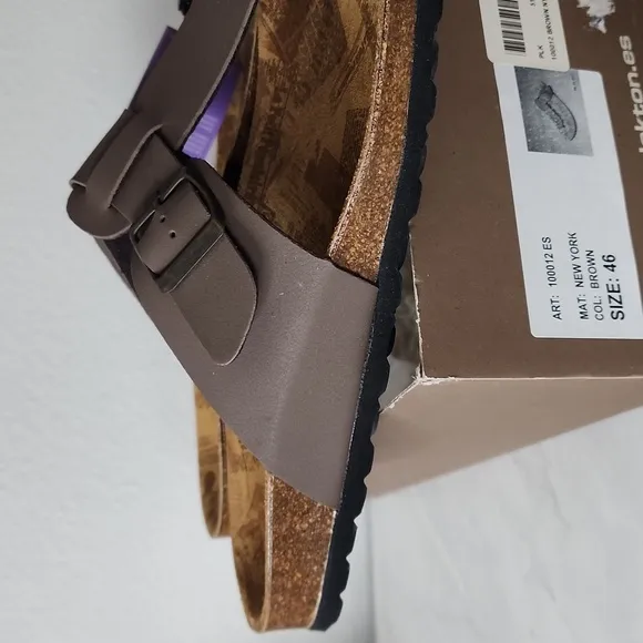 Plakton Flip Flop Post Vegan Sandal Buckle Natural Cork Sz 46 Made In Spain