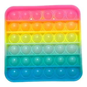 Pop It Glow in the Dark Rainbow Fidget Toy - Square or Circle