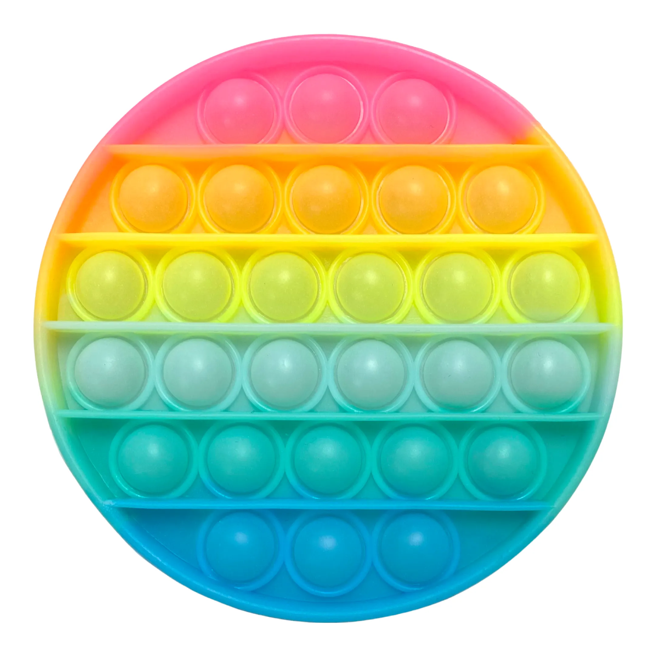 Pop It Glow in the Dark Rainbow Fidget Toy - Square or Circle