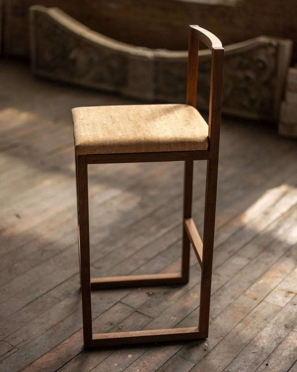 Porto Barstool | Modern Walnut Wood Barstool | Bar or Island Seating