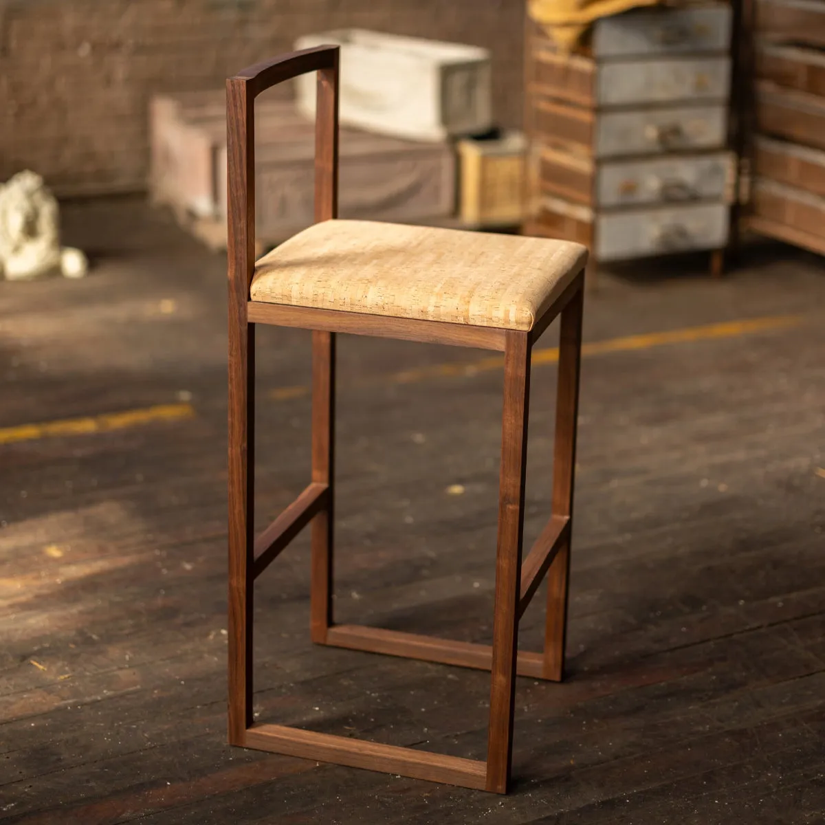 Porto Barstool | Modern Walnut Wood Barstool | Bar or Island Seating