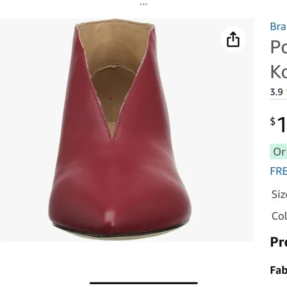 *Pour La Victoire red  leather kitten heel  9.5 40 pointy toe V-neck pump bootie