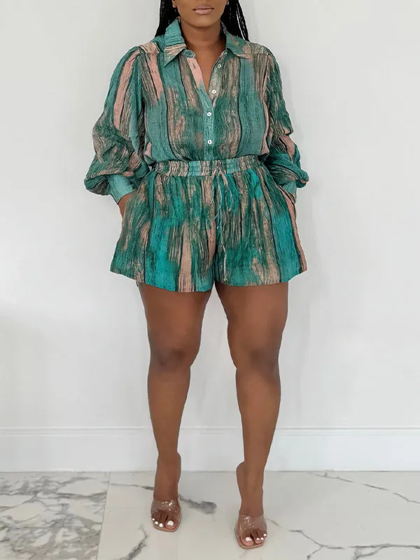 Printed Shirt & Shorts Set