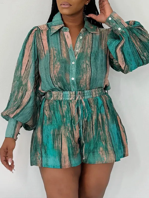 Printed Shirt & Shorts Set
