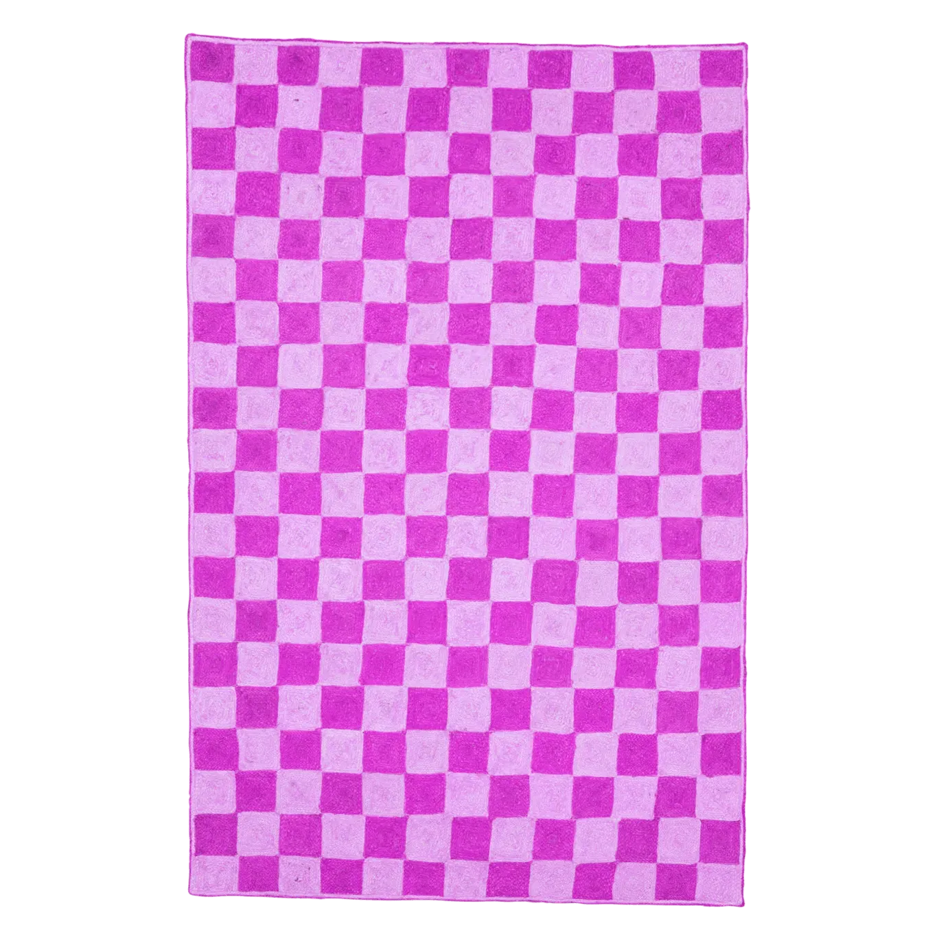 Purple Checker Jute Rug