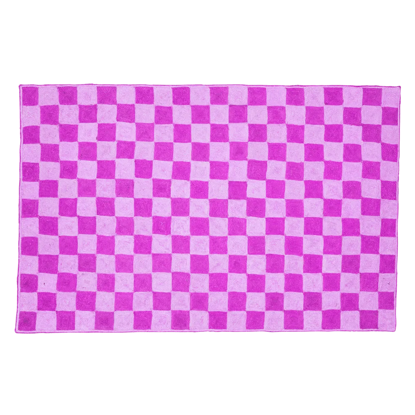 Purple Checker Jute Rug
