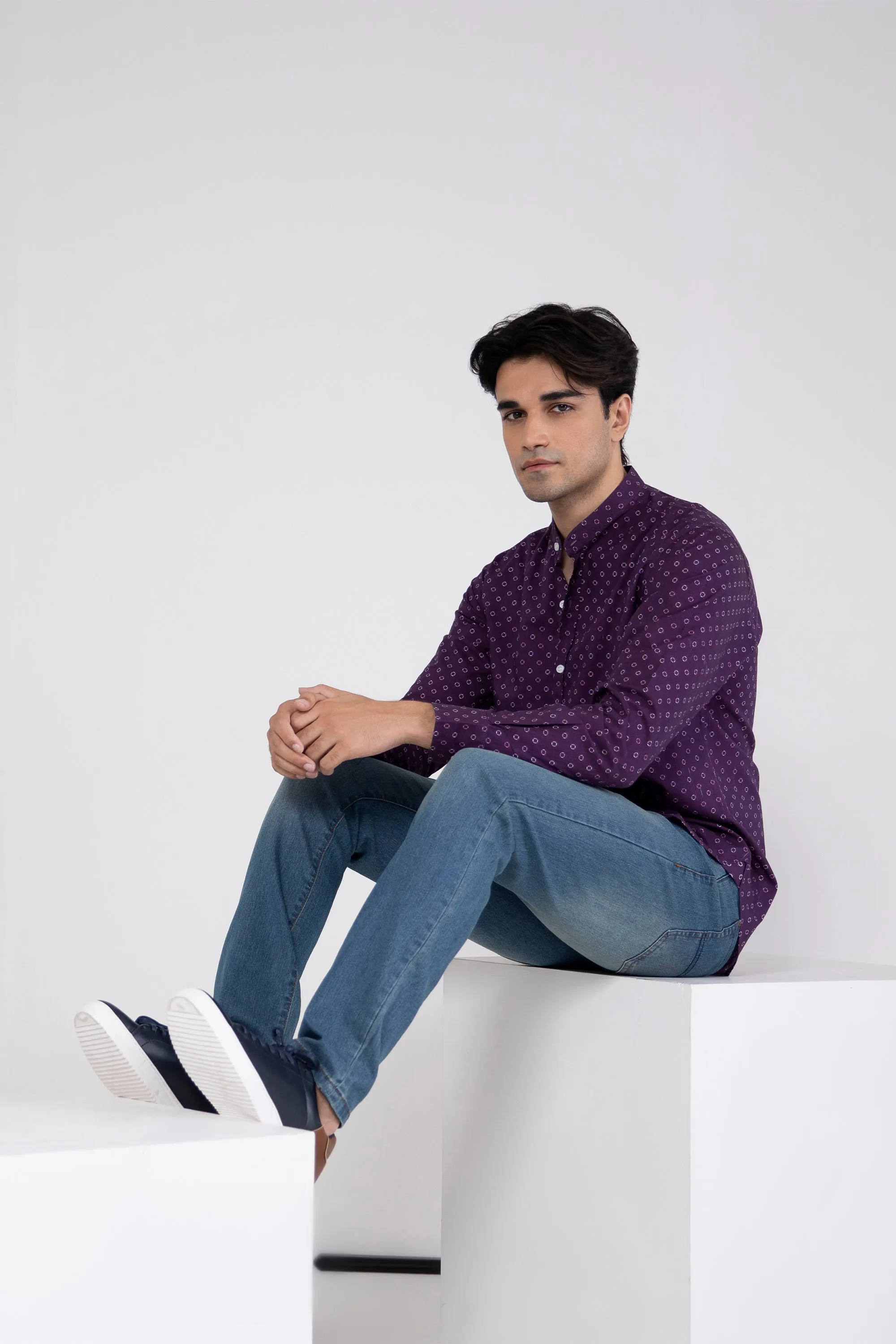 Purple Printed Shirt