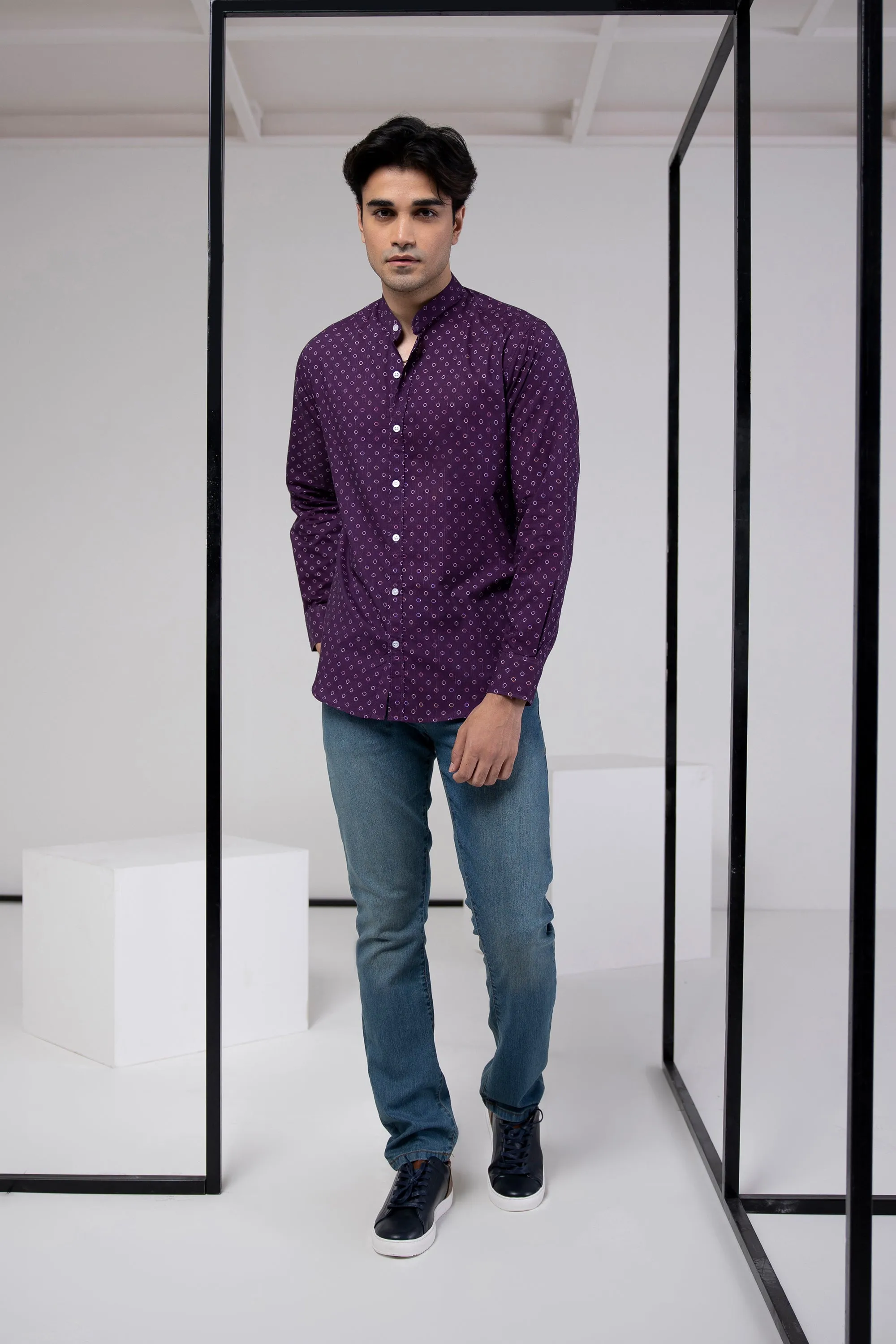 Purple Printed Shirt