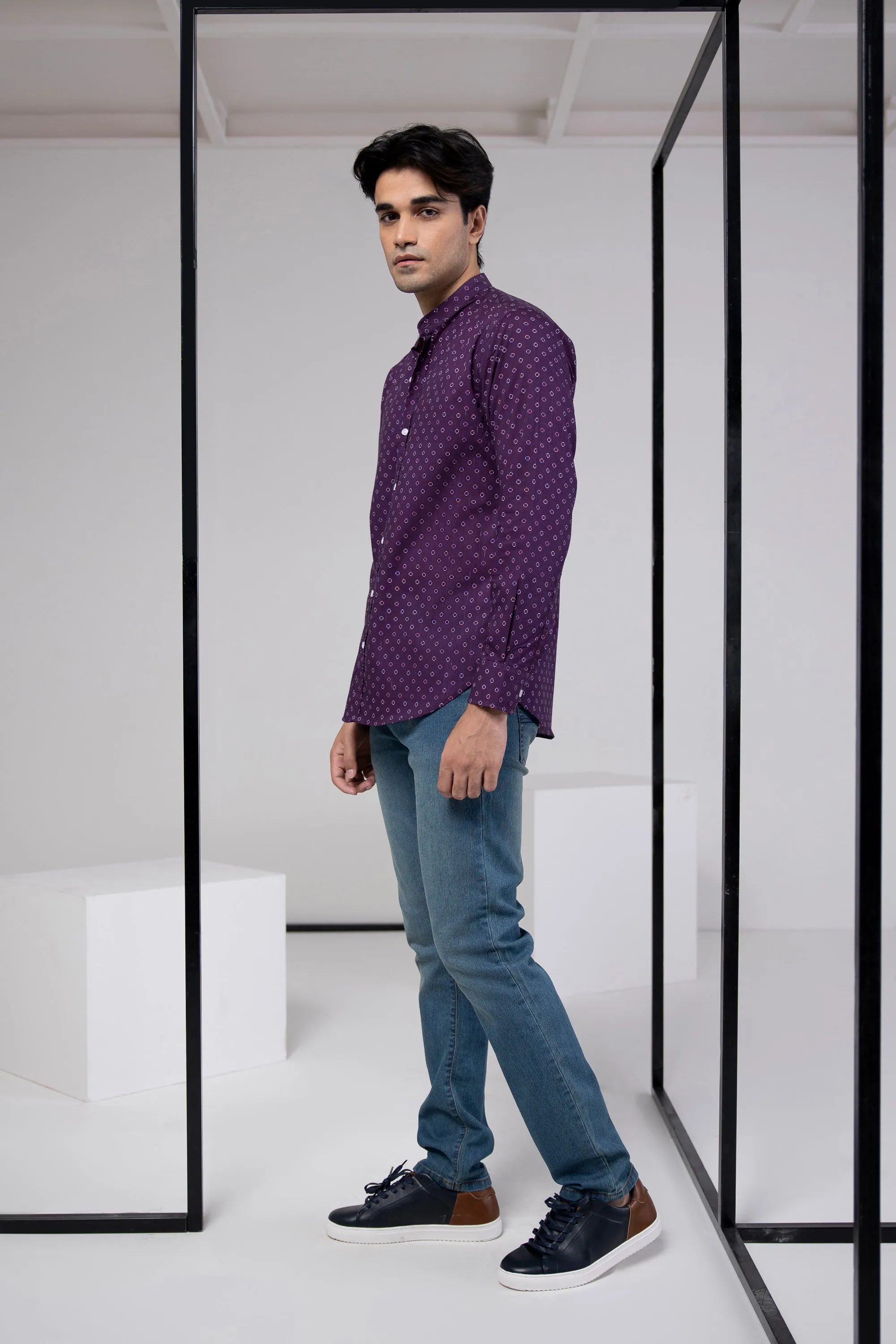 Purple Printed Shirt
