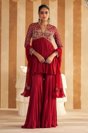 Qasida Short Anarkali Set