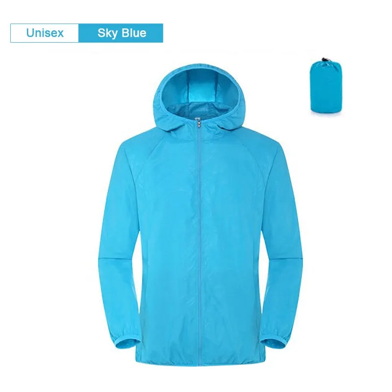 Rain Jacket Men Women Waterproof raincoat Clothing Fishing Quick Dry Skin Windbreaker With Pocket
