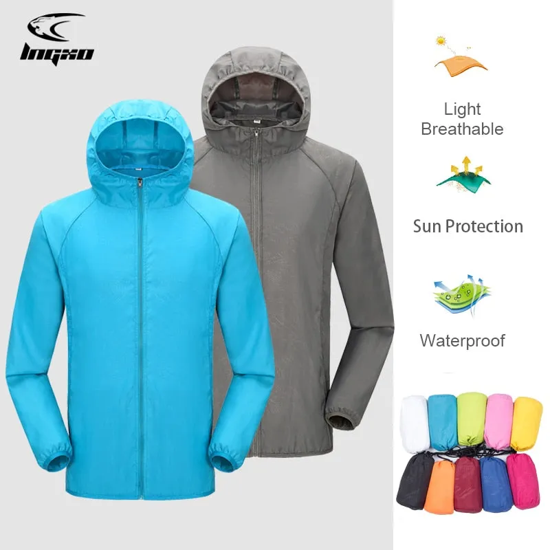 Rain Jacket Men Women Waterproof raincoat Clothing Fishing Quick Dry Skin Windbreaker With Pocket